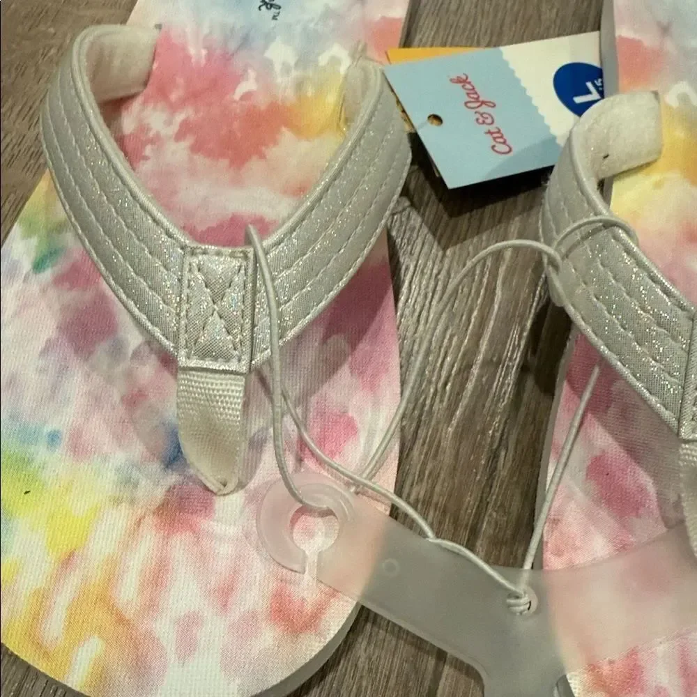 Cat & Jack Multicolor Tie-Dye Flip Flops